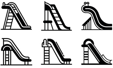 Water Slide Icons Collection – Vector Illustrations
