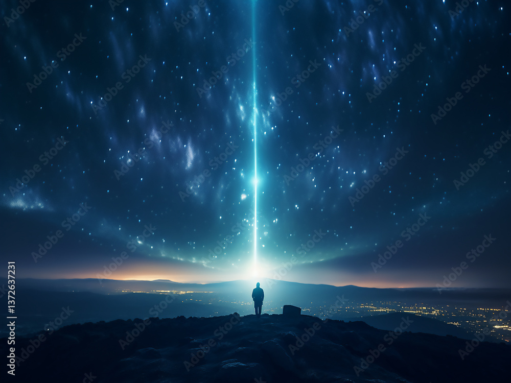 Poster cosmic rays showering particle streams flowing through atmosphere while radiation is detected