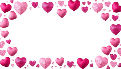Pink Heart Border for Crafting png