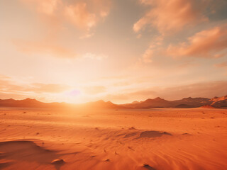 Naklejka premium As the desert sun rises slowly, the heat begins to build gradually, marking the start of the day