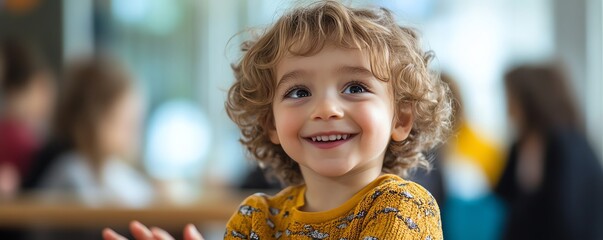 A young child learning sign language, fostering inclusivity