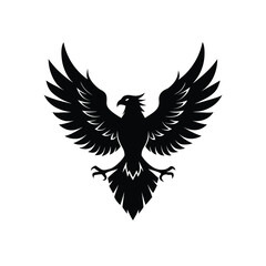 Obraz premium silhouette of an eagle soaring with wings spread.eps