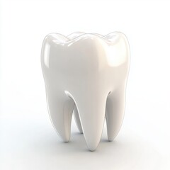 Detailed 3d model of a tooth showcasing its unique structure and design against a clean and simple background