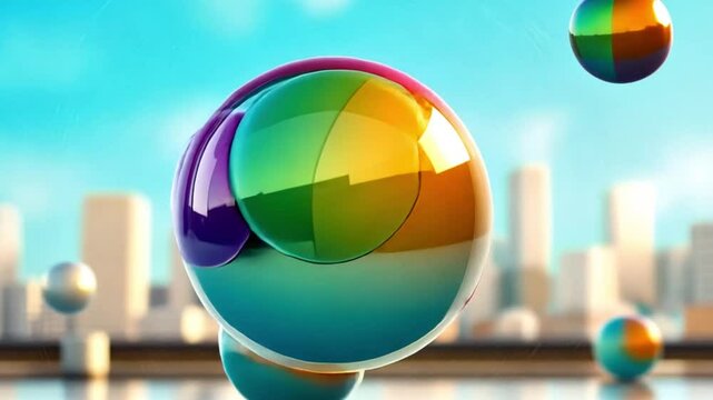 A colorful beach ball background with pastel tones brings summer vibes into this beach ball background scene, where the beach ball background creates a playful 3D visual composition.