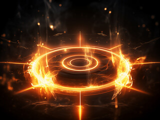 Efficient energy field transferring power wirelessly with pulsing lights showing active charging