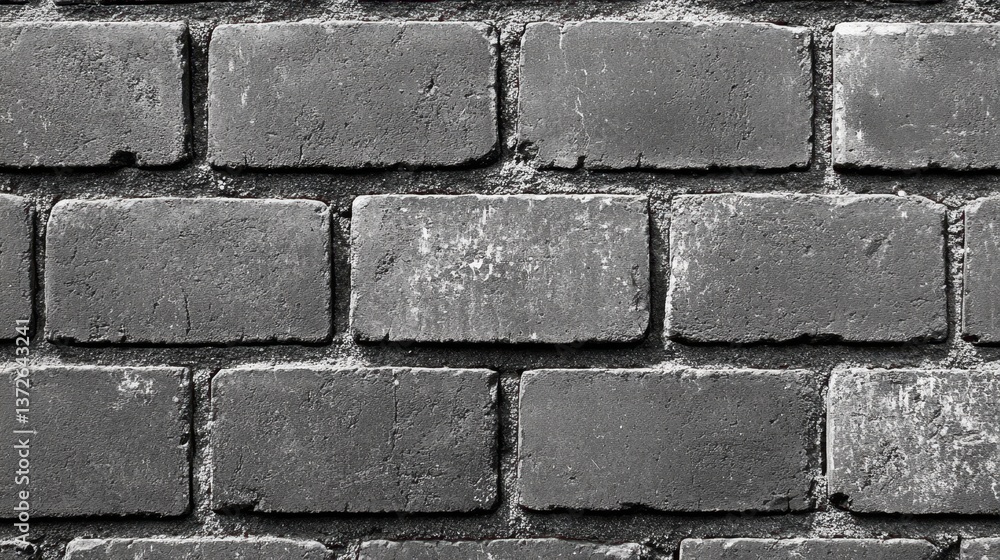Poster monochrome brickwork texture with gray tones and weathered surface for architectural design and cons