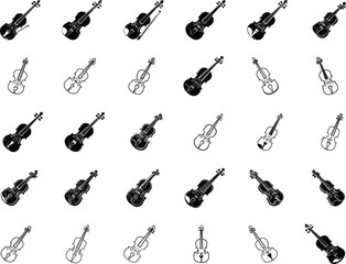 Violin Silhouettes Bundle