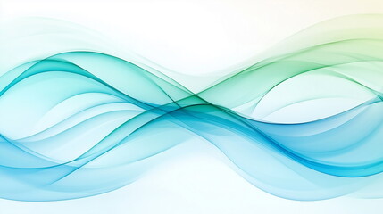 Fototapeta premium Abstract background. Blue and green curved wave-shaped with a transparent modern texture. A futuristic design concept with smooth glass elements, ideal for digital and tech visuals.
