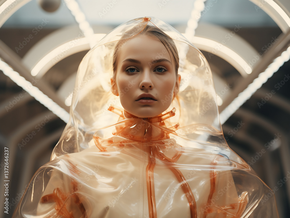 Poster fashion innovation lab testing technology actively to create future advancements and push limits