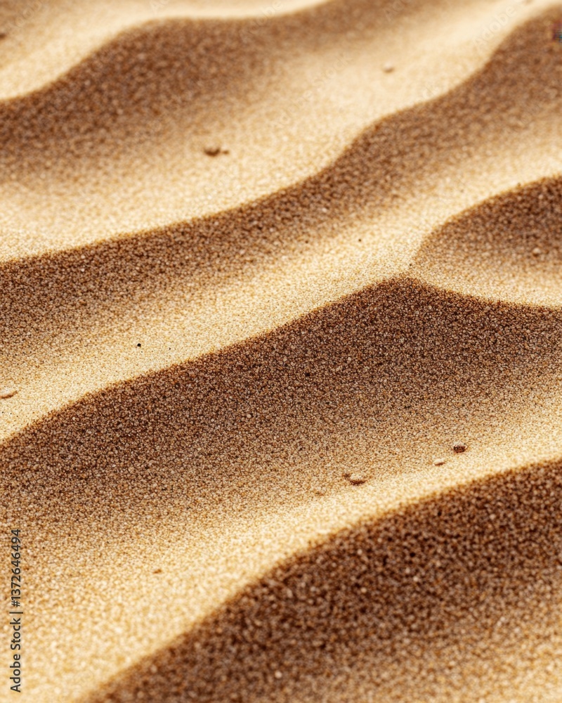 Poster golden sand dunes creating abstract patterns in the desert landscape with warm sunlight and shadows
