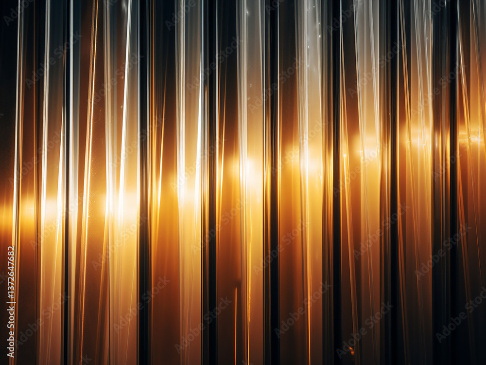 Poster vertical fluted glass panel with ribbed design softly diffusing light in art deco style