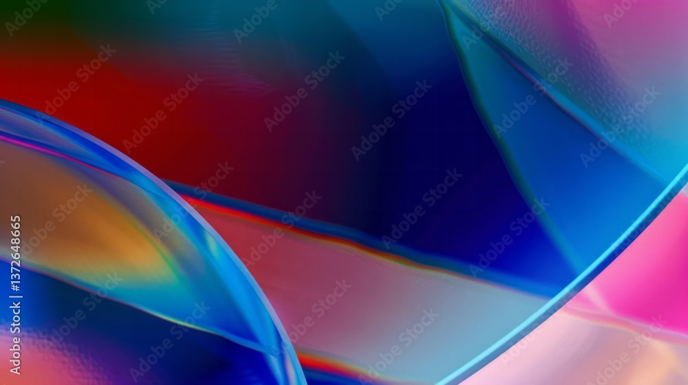 Poster abstract composition with blended colors and geometric forms