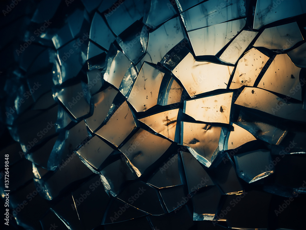 Poster dark fractured shadow and paint breaking deep texture creating bold dramatic depth