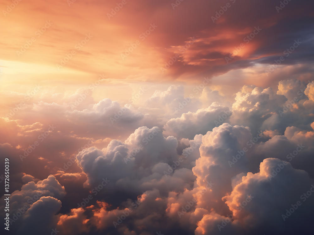 Aufkleber layered clouds in a frontal system marking the start of a weather shift