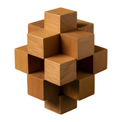 Intricate Wooden Cube Puzzle for Dexterous Minds
