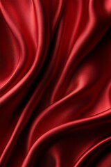 Fototapeta premium Luxurious flowing red silk fabric with smooth elegant curves