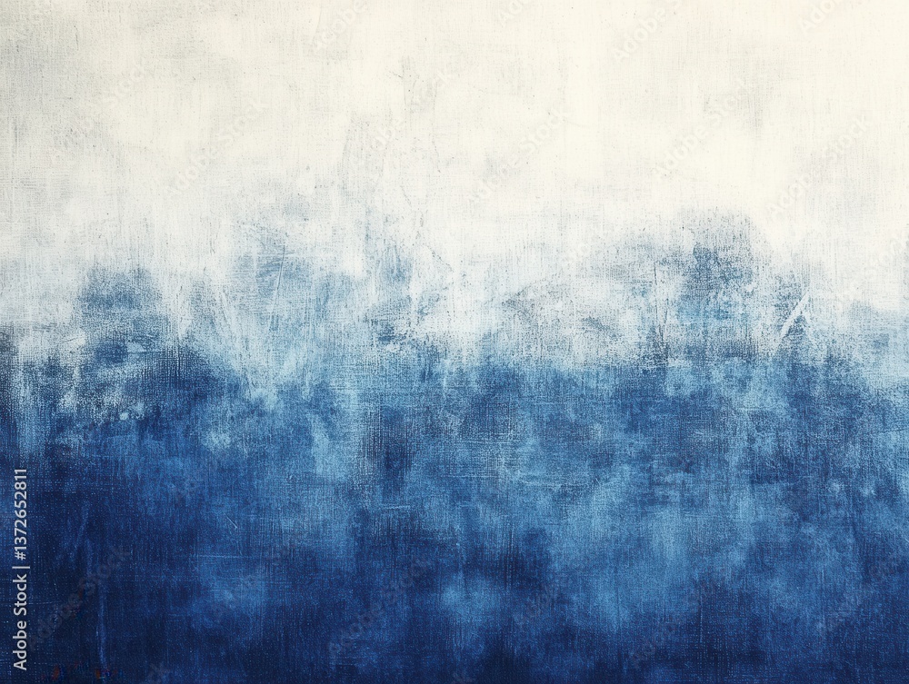 Poster abstract canvas texture featuring a gradient of white to deep blue evoking a serene and artistic oce