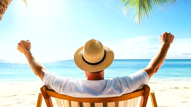 woman relaxing on the beach