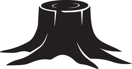 Tree stump silhouette Vector icon