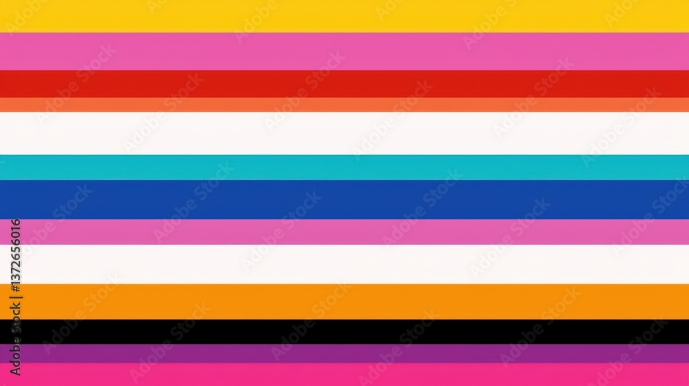 Poster horizontal bands of vibrant contrasting colors creating a dynamic modern striped pattern background
