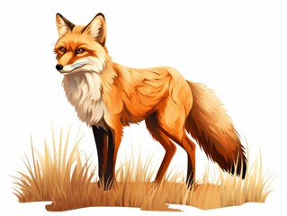 Obraz premium Fox, clipart, illustration isolate on white background