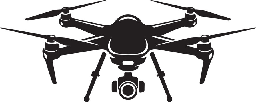 Drone Silhouette Vector Illustration for Flying and Delivery Concepts
