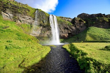 Seljalandsfoss the best known waterfall in Iceland