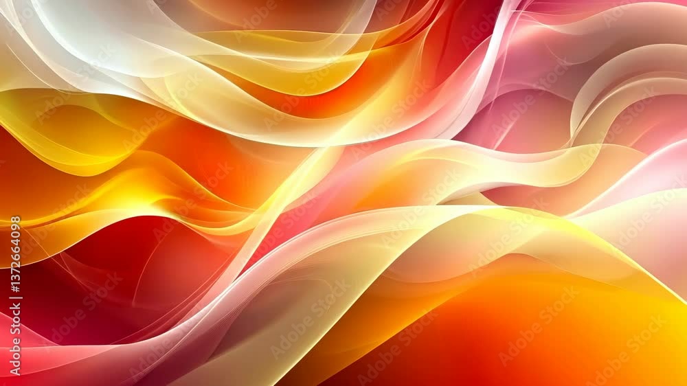 Poster colorful abstract waves create a vibrant display, showcasing movement and depth in a stunning visual