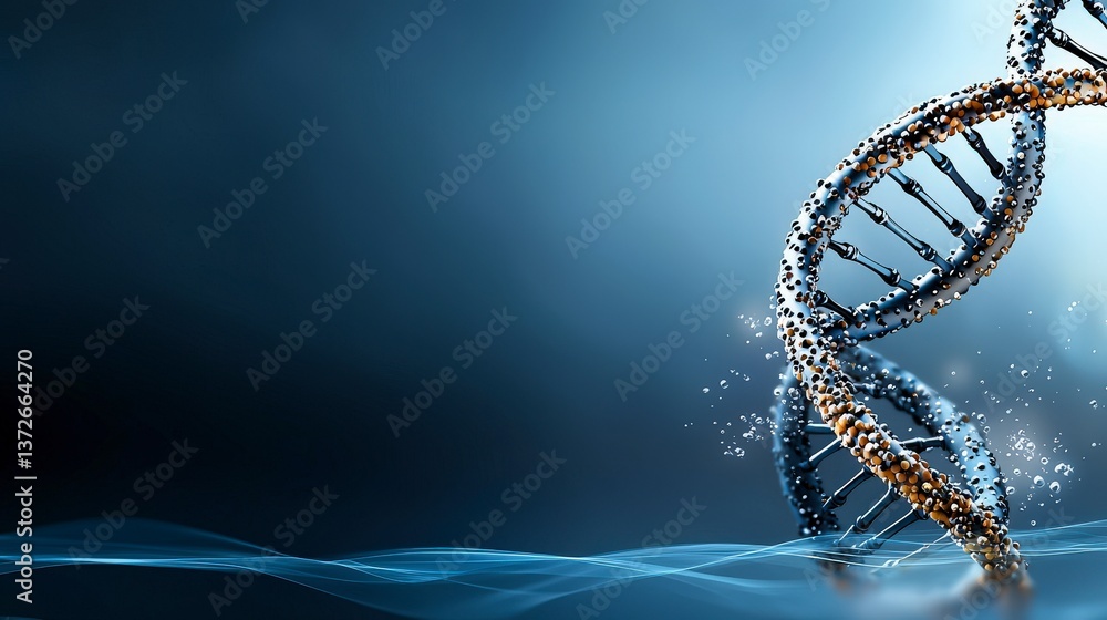 Aufkleber exploring genetic structures laboratory scientific illustration dark environment macro viewpoint dna