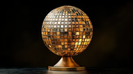 Obraz premium Gold Disco Ball Lamp Elegant & Modern Lighting Decor