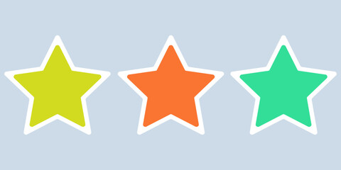 Star shape icons set in different colors