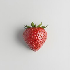 Fresh, Ripe Strawberry Isolated on a White Background Highlighting Its Vibrant Red Color