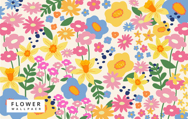 Obraz premium vector illustration flowers, abstract background, floral and natural concept