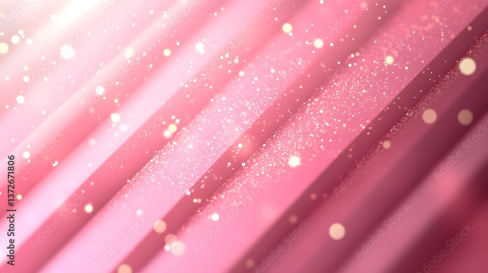Poster minimalist pink gradient with diagonal light streaks and subtle sparkles