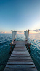 the meditation deck over the water.