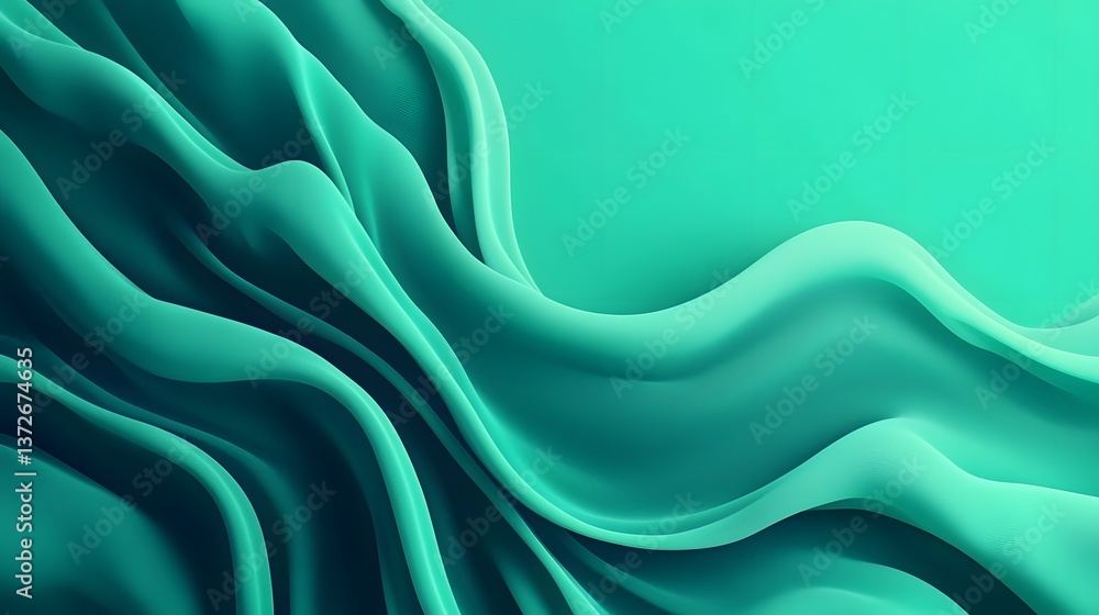 Aufkleber mesmerizing neon green abstract fluid wave patterns and soft glowing gradients