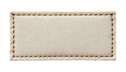 Rectangular fabric label featuring a stitched border png
