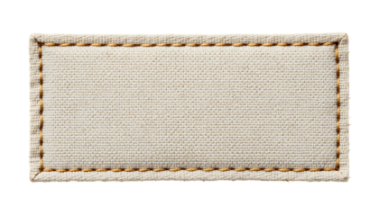 Rectangular fabric label featuring a stitched border png