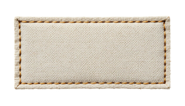 Rectangular fabric label featuring a stitched border png