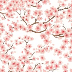 Obraz premium Seamless floral pattern wallpaper for gift wrap beautiful cherry blossom design soft pink background elegant decor