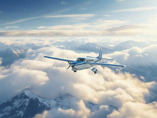 Obraz premium High altitude thin cloud layer spreading across the upper atmosphere