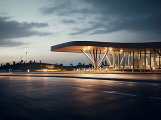 Obraz premium Highway rest area facilities offering regular maintenance and effective service for travelers