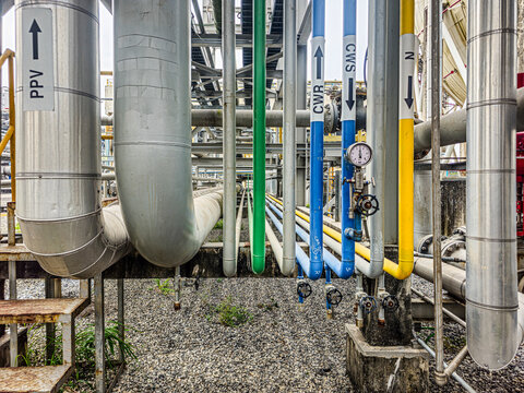 Pipe with a green and yellow section