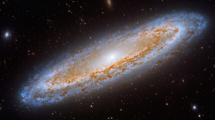 Fototapeta premium Galaxia espiral luminosa en el espacio profundo