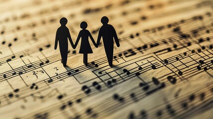 People Pleaser Figures on musical notes symbolize harmony.