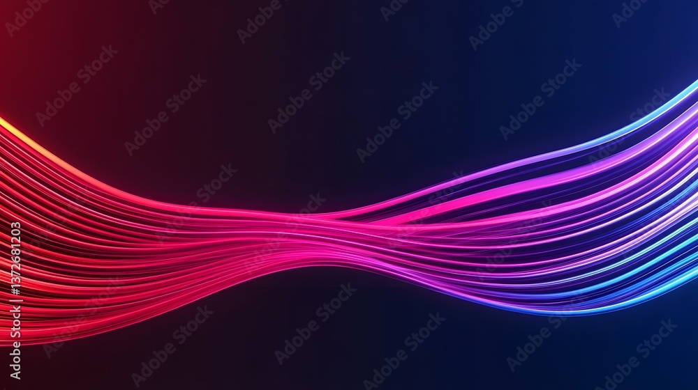 Poster glowing dynamic energy flow with futuristic gradient streaks