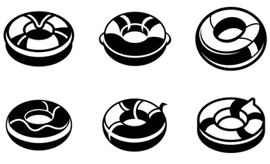  Pool Float Icons Collection – Vector Illustrations