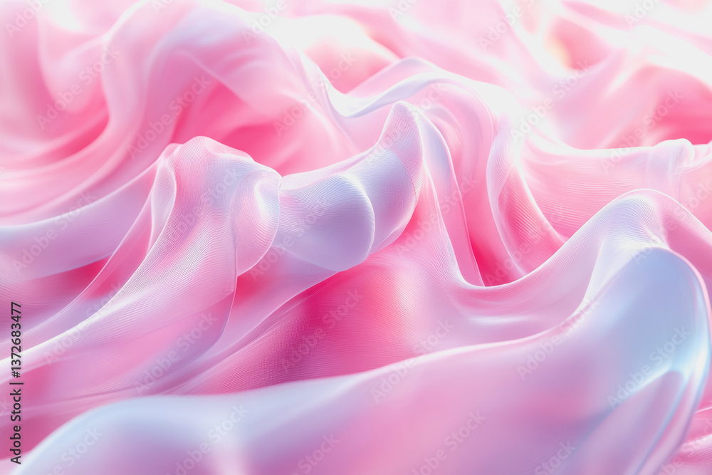Poster soft pink and white fabric creating a gentle and delicate background perfect for various artistic an