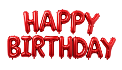 Red balloon text Happy Birthday