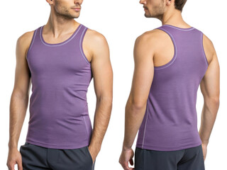 stylish tank top mockup showcasing modern design in vibrant purple color, perfect for casual wear or workouts